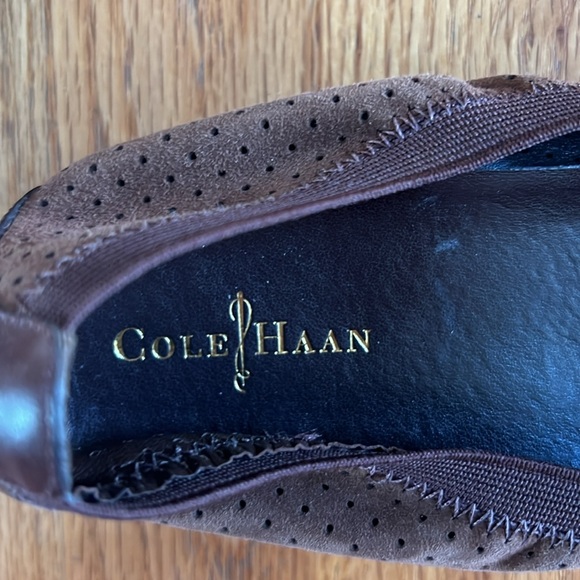 COLE HAAN Suede Brown Ballet Leather Flats, Size 7.5 - Picture 5 of 7